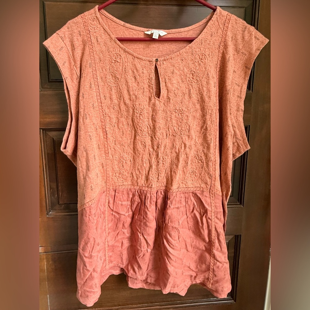 NWOT Lucky Brand Plus Size Sleeveless Embroidered Tunic